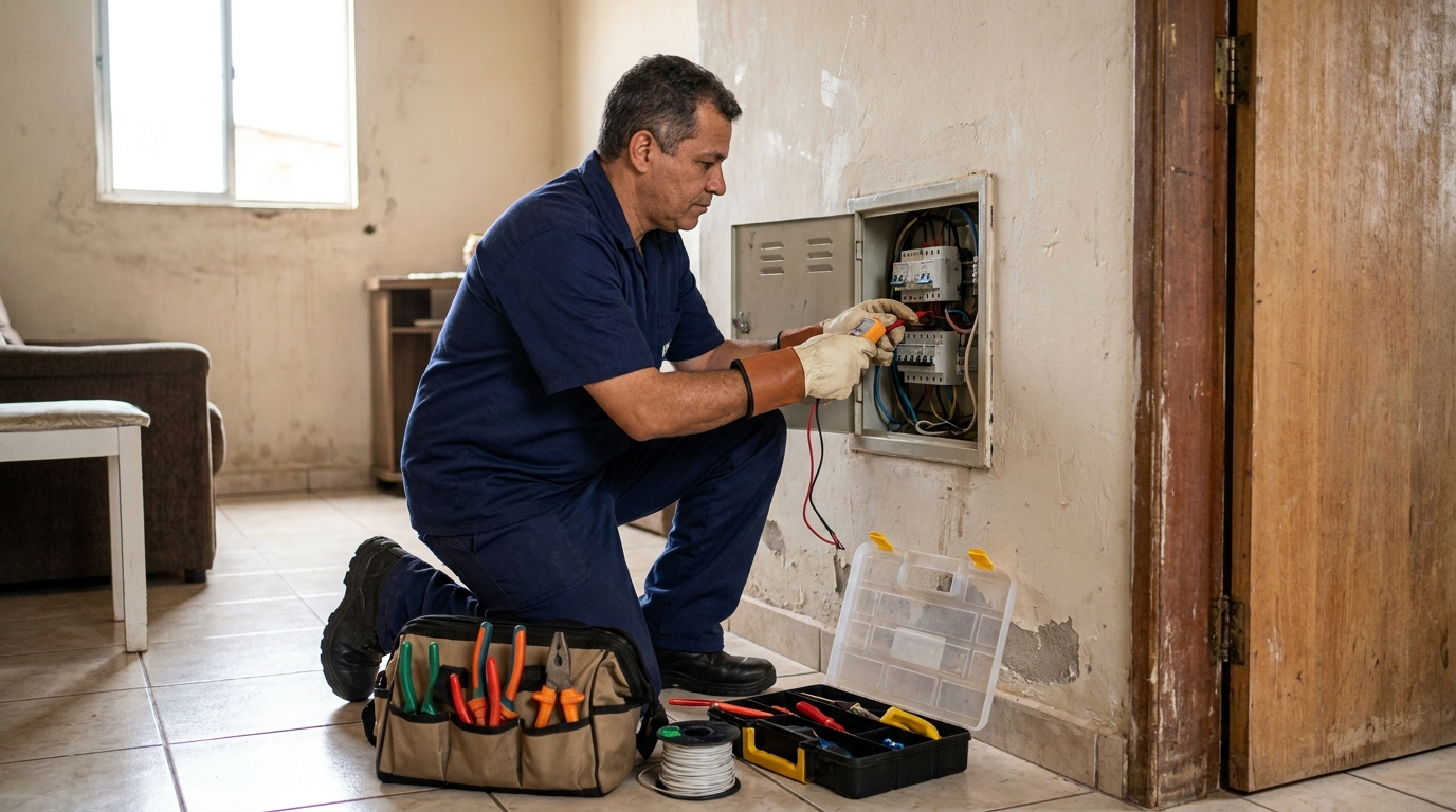 Eletricista com ferramentas em Palmas‑TO