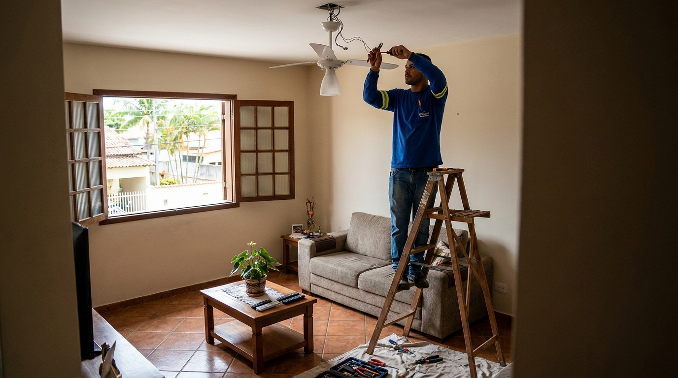 Instalacao de ventilador de teto profissional em Palmas‑TO